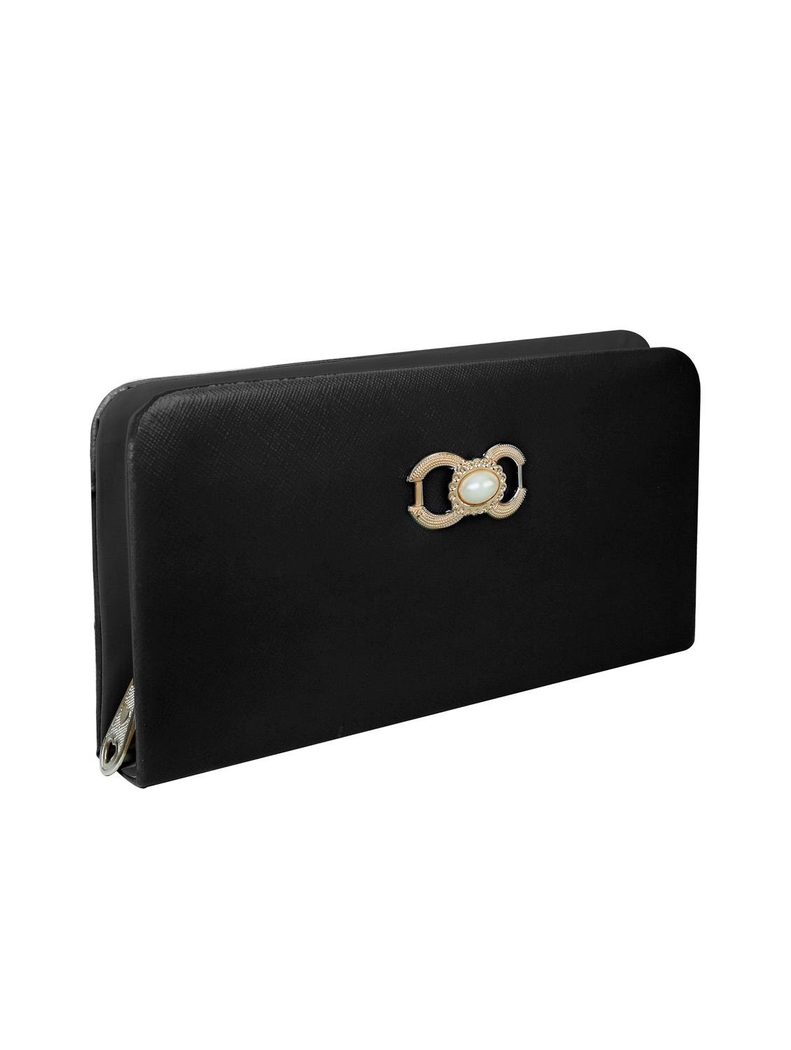black leatherette regular clutch - 14640705 - Zoom Image - 4