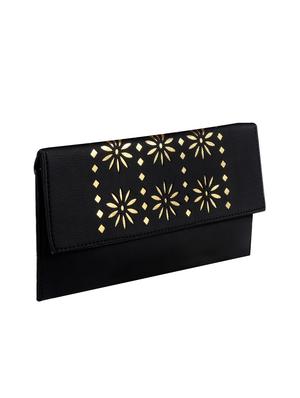 black leatherette regular clutch - 14640724 - Standard Image - 4