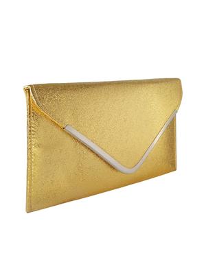 gold leatherette clutch - 14640740 - Standard Image - 4