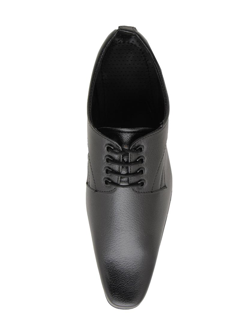 black leatherette lace-up derby - 14641242 - Zoom Image - 4