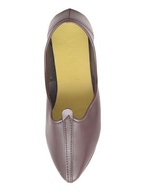 brown leatherette slip on mojari - 14641253 - Standard Image - 4