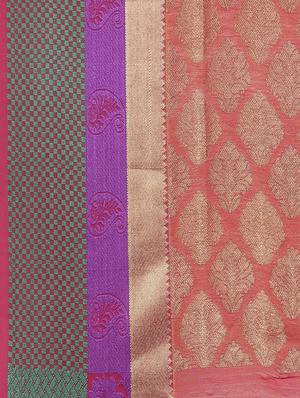 The Chennai Silks red woven saree with blouse - 14644263 - Standard Image - 4