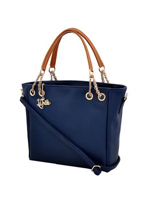 blue leatherette regular handbag - 14645285 - Standard Image - 4