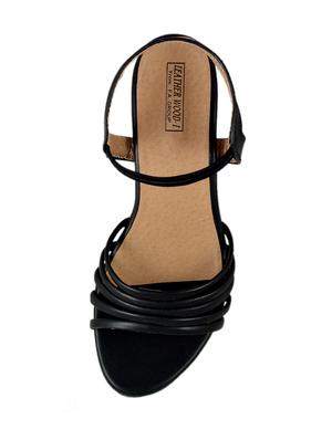 black faux leather back strap sandals - 14651121 - Standard Image - 4
