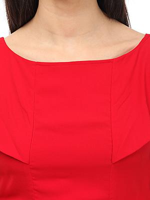 Ruffled boat neck gown dress - 14654353 - Standard Image - 4
