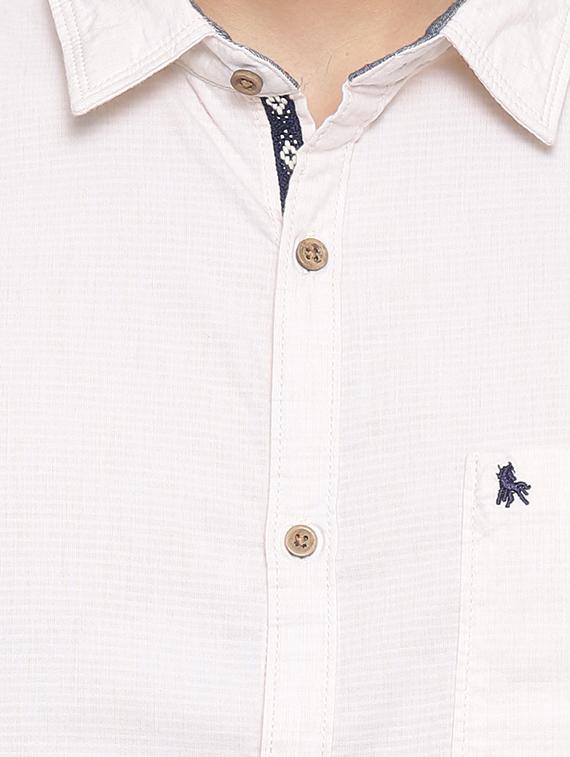 white cotton casual shirt - 14655655 - Zoom Image - 4