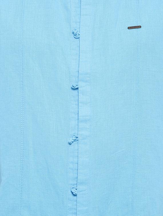 blue linen casual shirt - 14655762 - Zoom Image - 4