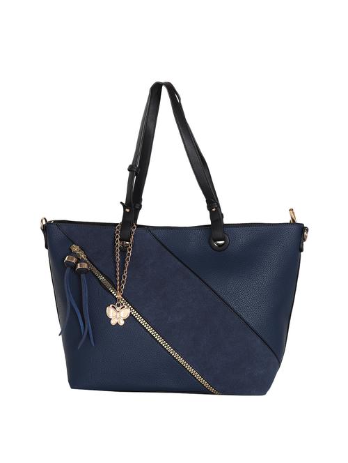 blue leatherette regular handbag - 14655840 - Very Small Image - 1