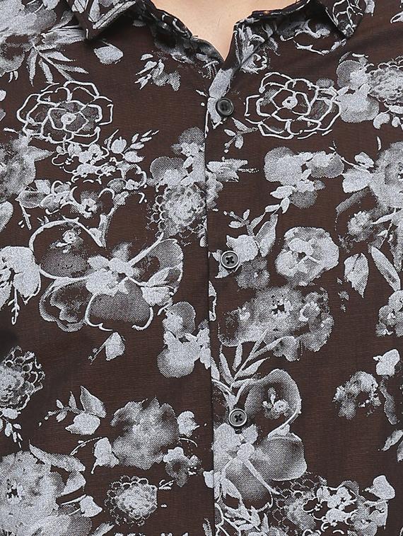 brown cotton casual shirt - 14656035 - Zoom Image - 4