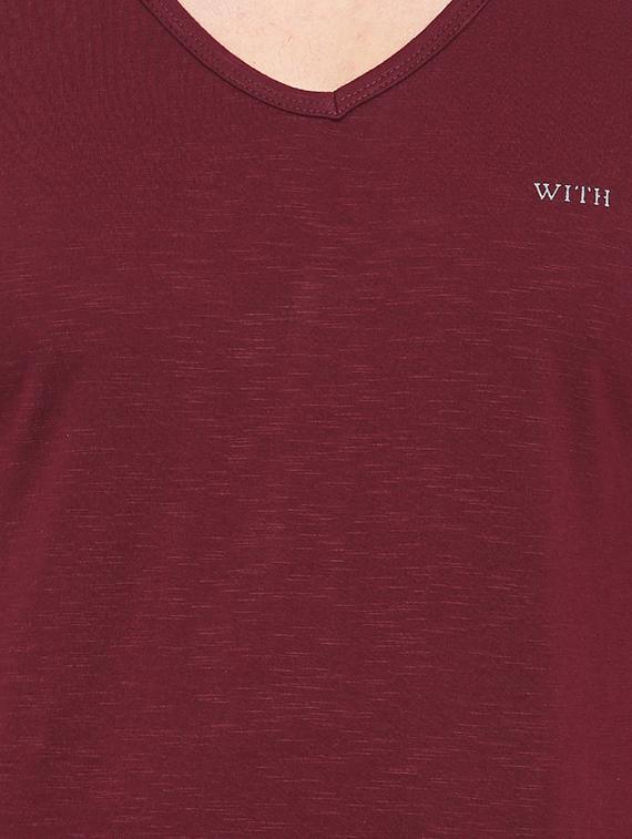 maroon cotton t-shirt - 14656144 - Zoom Image - 4