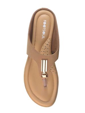 beige toe separator slippers - 14656818 - Standard Image - 4