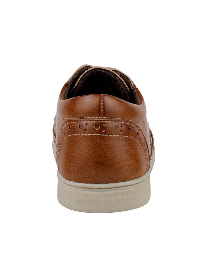 tan leatherette lace up sneaker - 14658842 - Zoom Image - 4