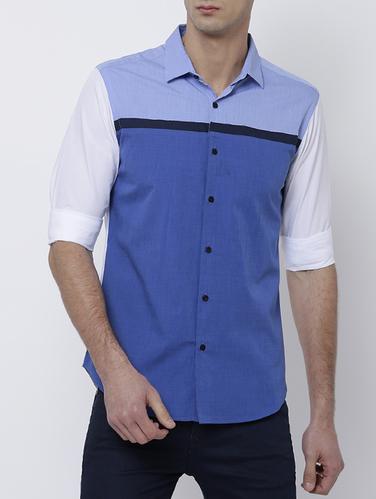 blue cotton casual shirt - 14664248 - Very Small Image - 1