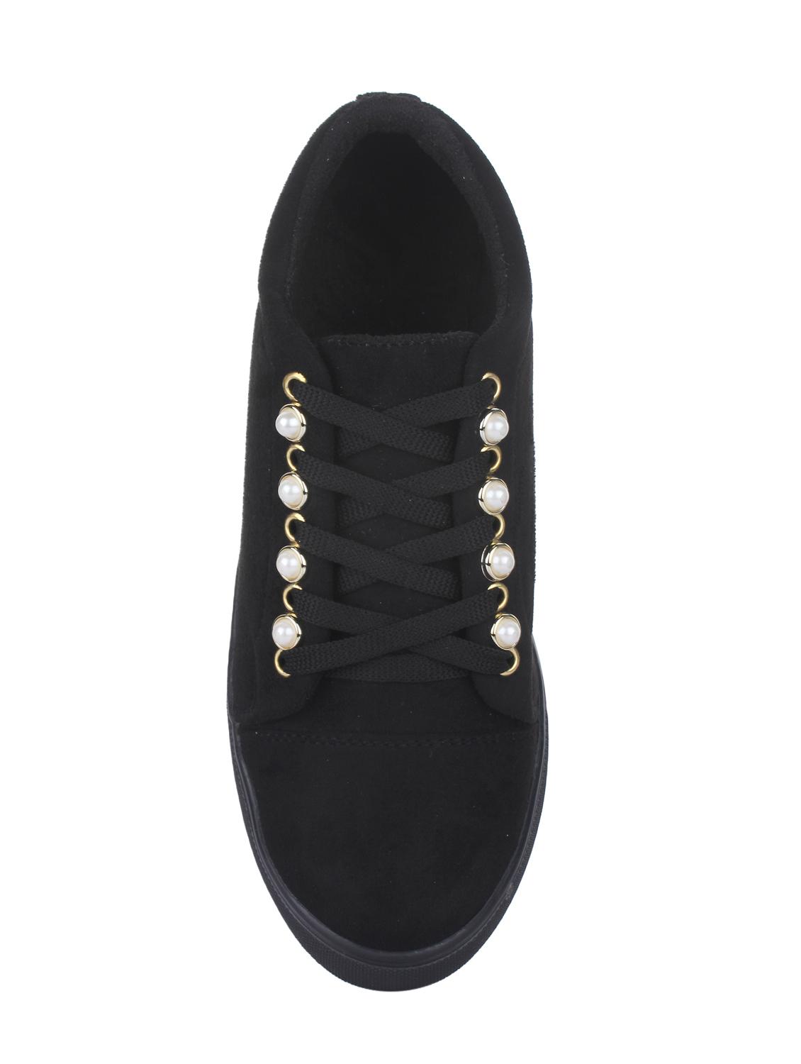 black suede laceup sneakers - 14664825 - Zoom Image - 4