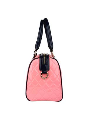 pink leatherette duffel handbag - 14665651 - Standard Image - 4