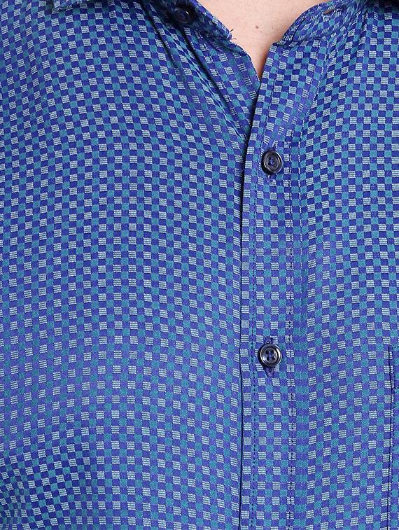 blue polyester formal shirt - 14666378 - Zoom Image - 4
