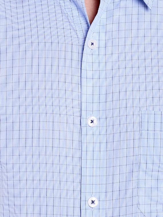 blue cotton formal shirt - 14666389 - Zoom Image - 4
