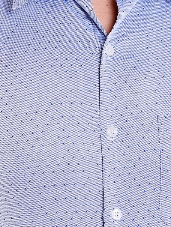 blue cotton formal shirt - 14666405 - Zoom Image - 4