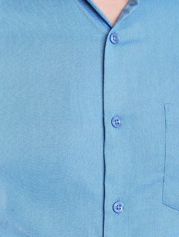 blue cotton formal shirt - 14666430 - Zoom Image - 4