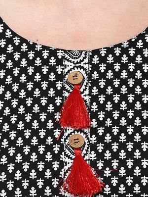 flared kurta with tassels - 14679327 - Standard Image - 4