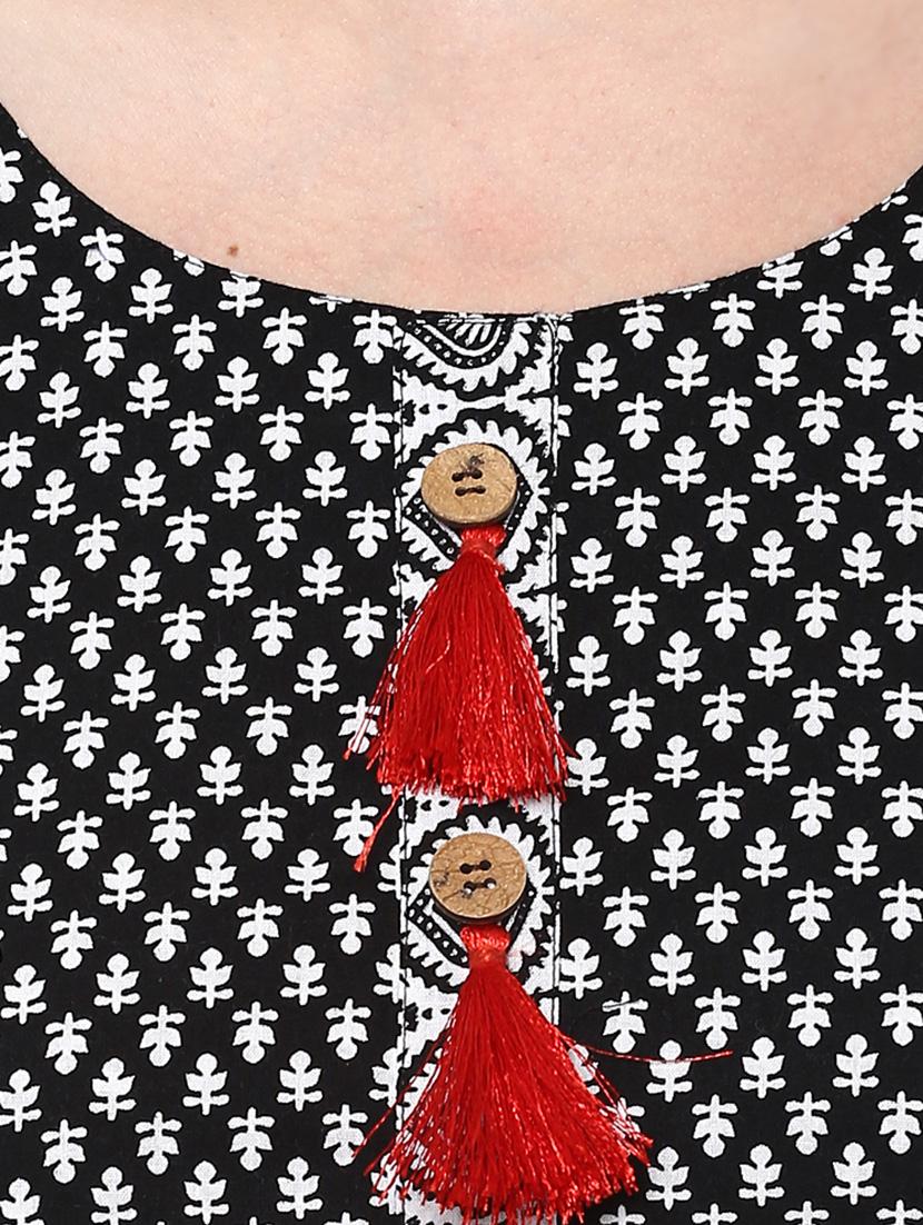 flared kurta with tassels - 14679327 - Zoom Image - 4
