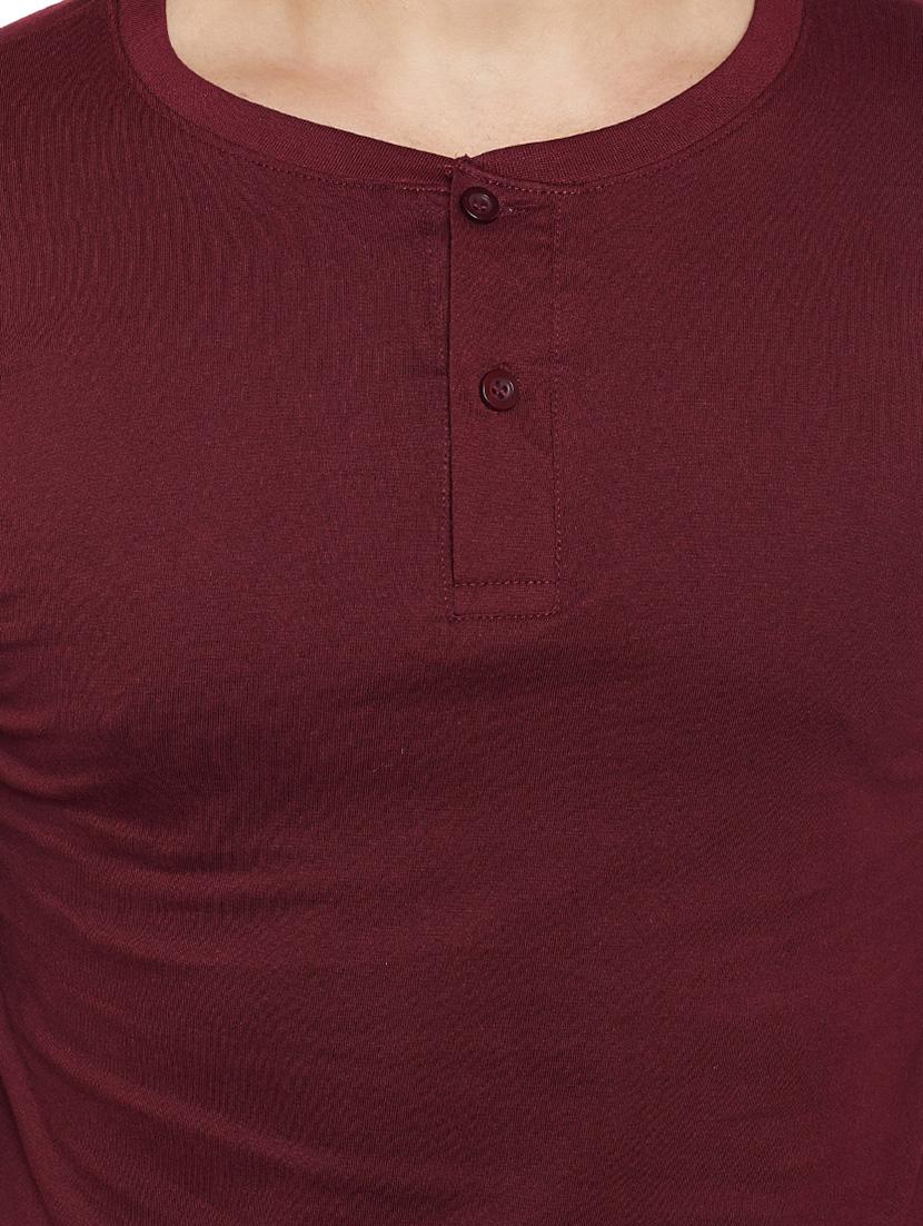 maroon cotton t-shirt - 14680360 - Zoom Image - 4