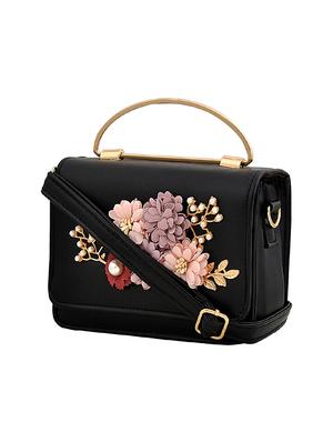 black leatherette sling bag - 14680711 - Standard Image - 4