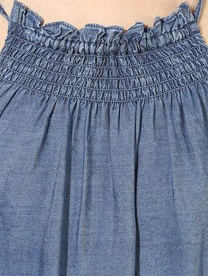 smocking detail denim top - 14680775 - Standard Image - 4