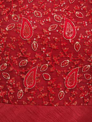 maroon viscose a-line kurta - 14681427 - Standard Image - 4