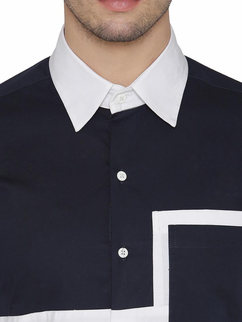 blue cotton casual shirt - 14683079 - Zoom Image - 4