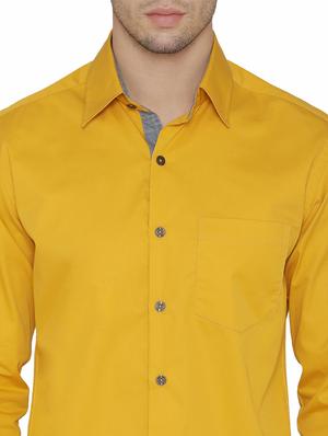 yellow cotton casual shirt - 14683091 - Standard Image - 4