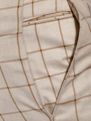 beige cotton blend flat front formal trouser - 14715143 - Standard Image - 4