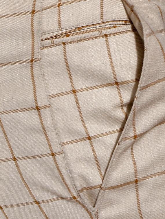beige cotton blend flat front formal trouser - 14715143 - Zoom Image - 4