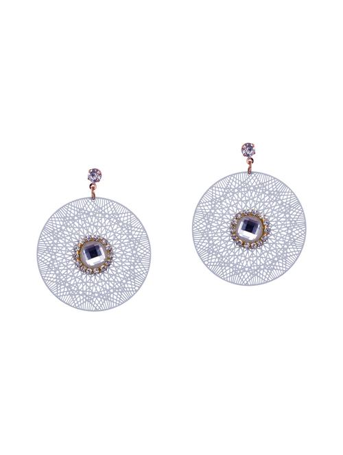 white metal drop earring - 14715451 - Standard Image - 1