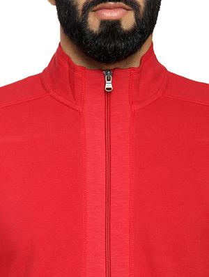 red cotton casual jacket - 14731951 - Standard Image - 4