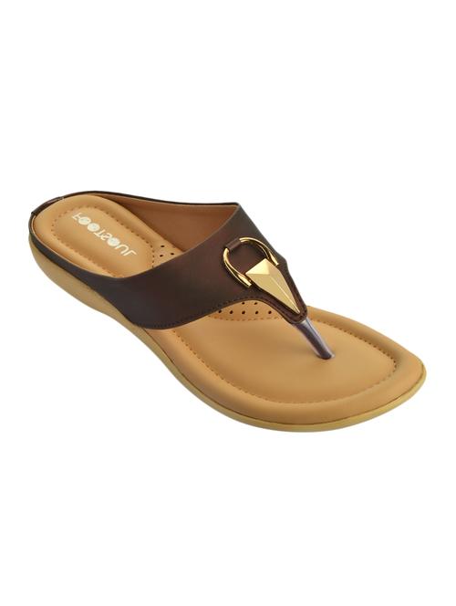 brown pu slippers - 14734898 - Standard Image - 1