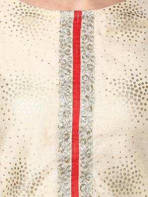 chanderi straight kurta - 14736616 - Standard Image - 4