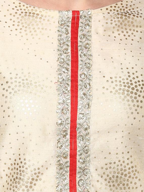 chanderi straight kurta - 14736616 - Zoom Image - 4