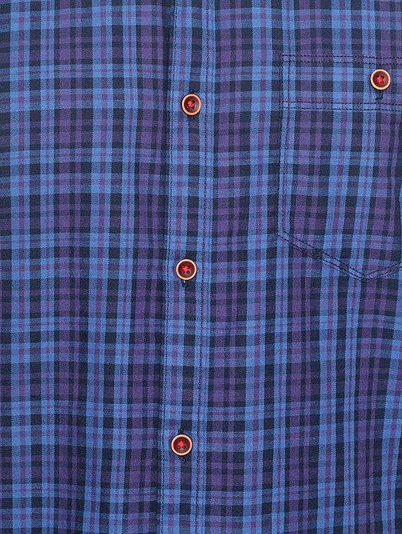 blue cotton casual shirt - 14742738 - Zoom Image - 4