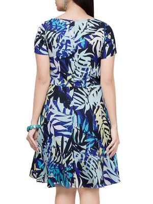 boat neckline fit & flare dress - 14743137 - Standard Image - 4