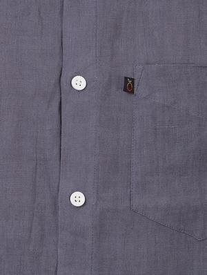 grey solid linen casual shirt - 14743244 - Standard Image - 4