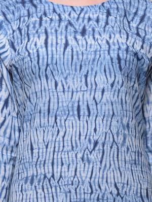 simply kitsch blue cotton shibori a-line dress - 14745290 - Standard Image - 4