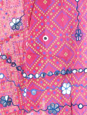 pink chiffon bandhani dupatta - 14745307 - Standard Image - 4
