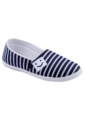 navy canvas slip on casual shoes - 14746709 - Standard Image - 1