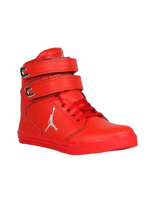 red leatherette lace up sneaker - 14751686 - Very Small Image - 1