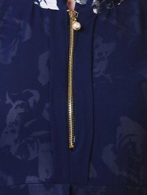 navy blue poly georgette layered kurta - 14755741 - Standard Image - 4