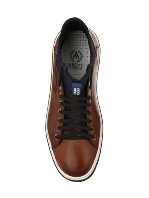 brown leatherette lace up sneaker - 14766465 - Standard Image - 4