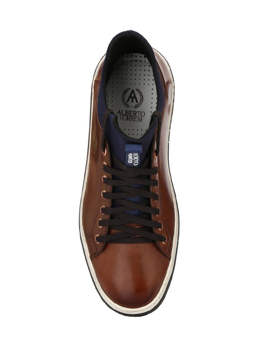brown leatherette lace up sneaker - 14766465 - Zoom Image - 4