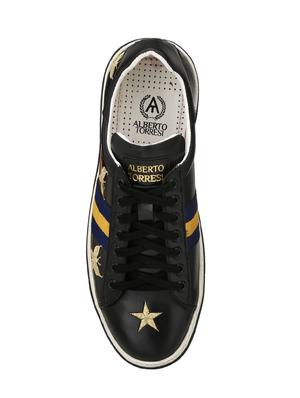 black leatherette lace up sneaker - 14766476 - Standard Image - 4