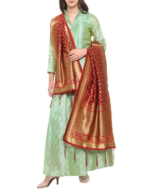 green silk blend gown - 14769929 - Very Small Image - 1